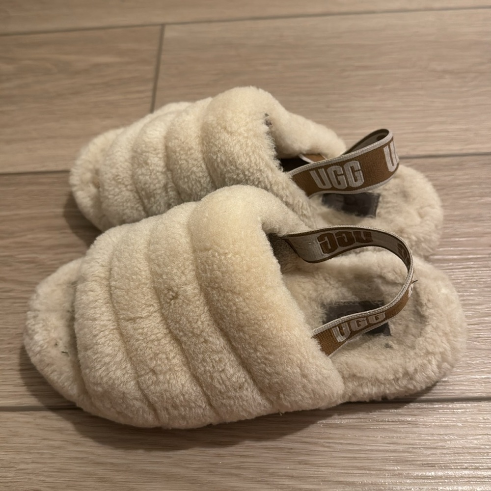 Y2K Spellout UGG WOMENS FLUFF YEAH SLIDE sz 6 - Picture 5 of 10